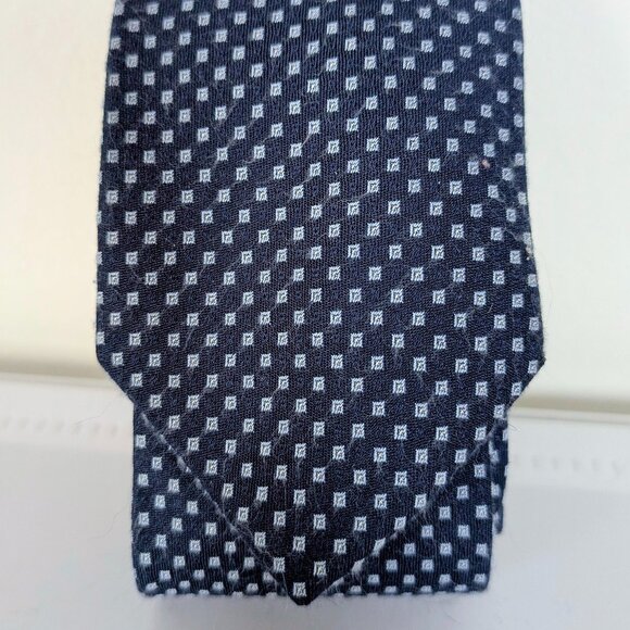 36 FRANK&OAK silk/Vicose checkered blue tie - Picture 1 of 5
